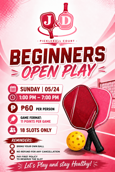 Beginners Open Play Sunday 05/24 1-7PM - Open Play